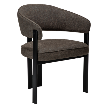 [var:Bezug=DUCT Sessel, major brauner Bouclé-Stoff mit schwarzen Beinen] DUCT Sessel