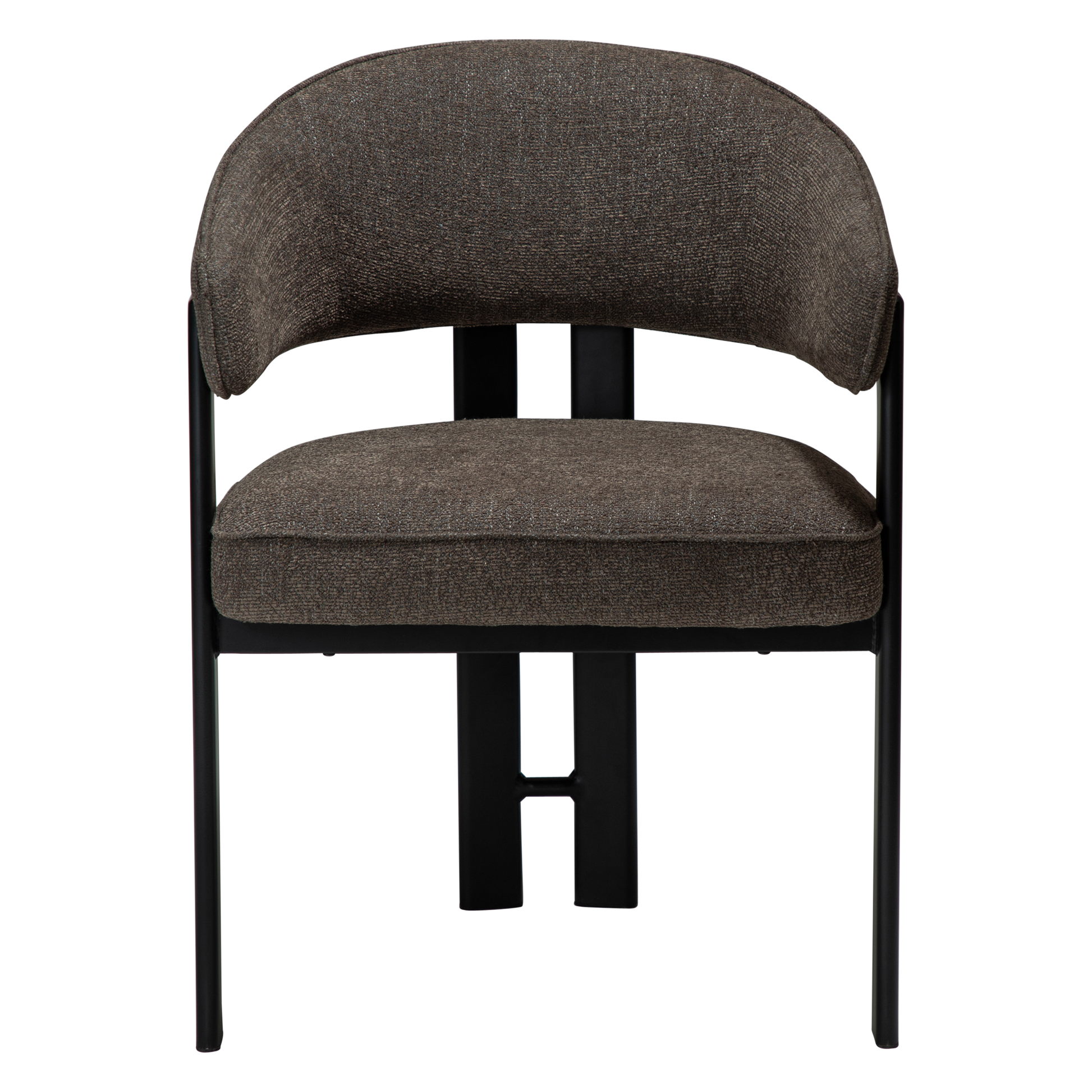 [var:Bezug=DUCT Sessel, major brauner Bouclé-Stoff mit schwarzen Beinen] DUCT Sessel