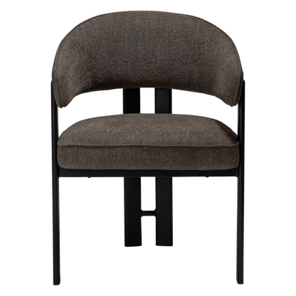 [var:Bezug=DUCT Sessel, major brauner Bouclé-Stoff mit schwarzen Beinen] DUCT Sessel