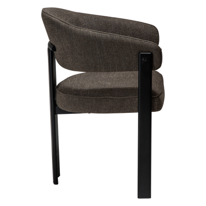 [var:Bezug=DUCT Sessel, major brauner Bouclé-Stoff mit schwarzen Beinen] DUCT Sessel