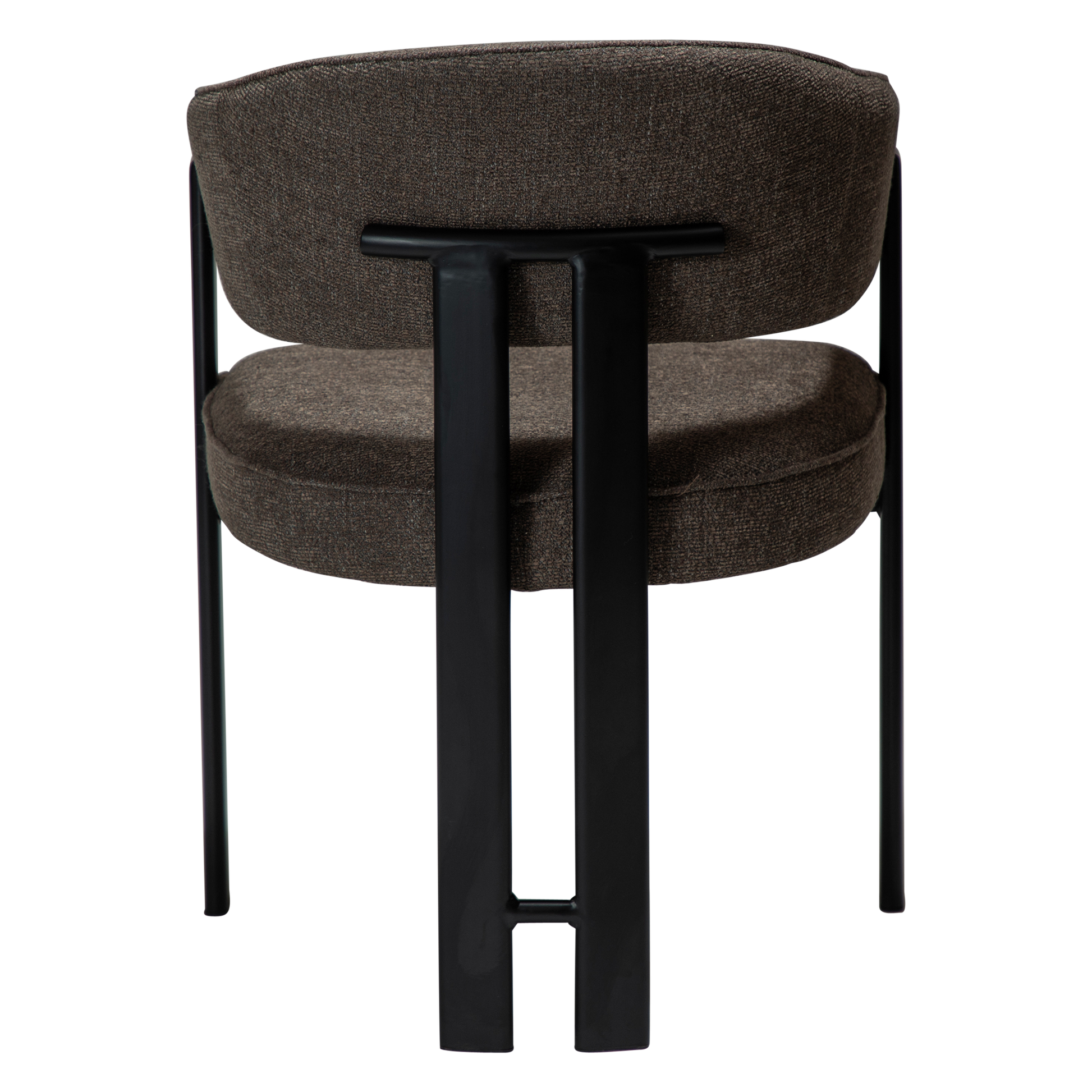 [var:Bezug=DUCT Sessel, major brauner Bouclé-Stoff mit schwarzen Beinen] DUCT Sessel