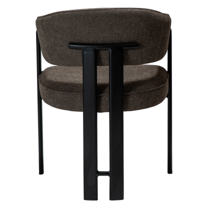 [var:Bezug=DUCT Sessel, major brauner Bouclé-Stoff mit schwarzen Beinen] DUCT Sessel