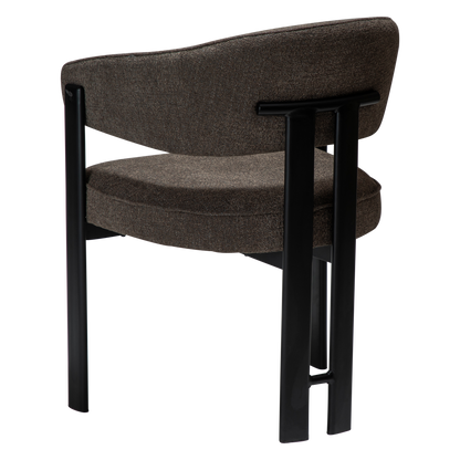 [var:Bezug=DUCT Sessel, major brauner Bouclé-Stoff mit schwarzen Beinen] DUCT Sessel