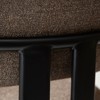 [var:Bezug=DUCT Sessel, major brauner Bouclé-Stoff mit schwarzen Beinen] DUCT Sessel