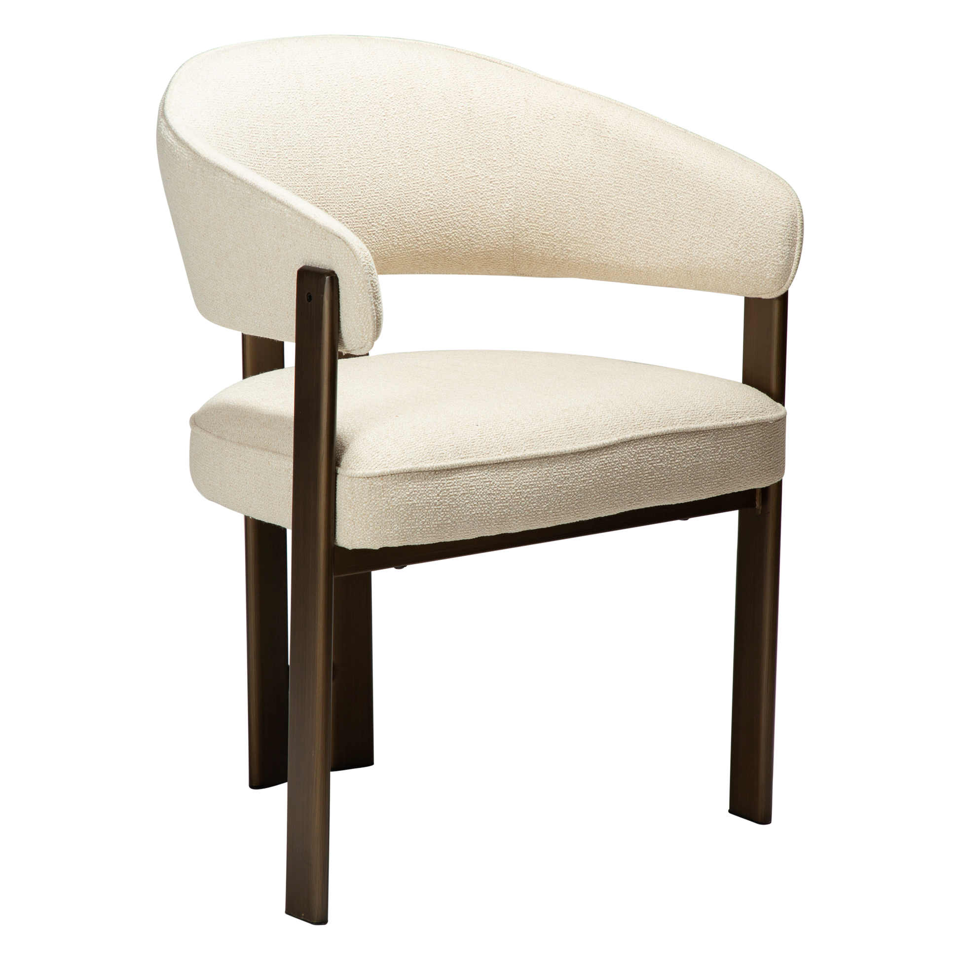 [var:Bezug=DUCT Sessel, einfach beiger Bouclé-Stoff mit antikem Messing] DUCT Sessel