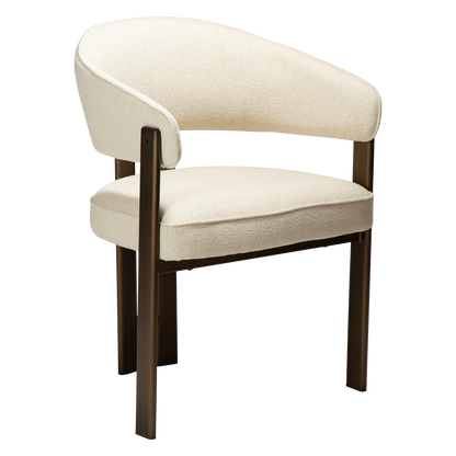 [var:Bezug=DUCT Sessel, einfach beiger Bouclé-Stoff mit antikem Messing] DUCT Sessel