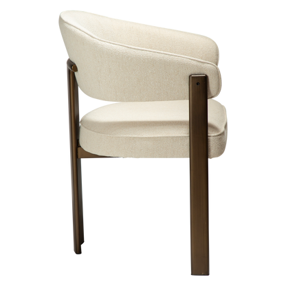 [var:Bezug=DUCT Sessel, einfach beiger Bouclé-Stoff mit antikem Messing] DUCT Sessel