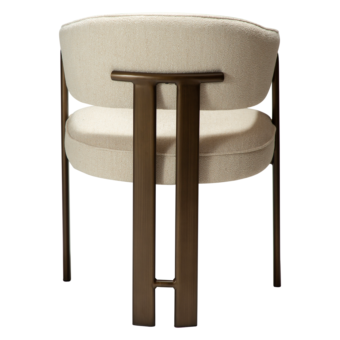 [var:Bezug=DUCT Sessel, einfach beiger Bouclé-Stoff mit antikem Messing] DUCT Sessel