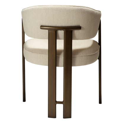 [var:Bezug=DUCT Sessel, einfach beiger Bouclé-Stoff mit antikem Messing] DUCT Sessel