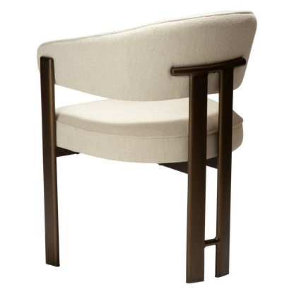 [var:Bezug=DUCT Sessel, einfach beiger Bouclé-Stoff mit antikem Messing] DUCT Sessel