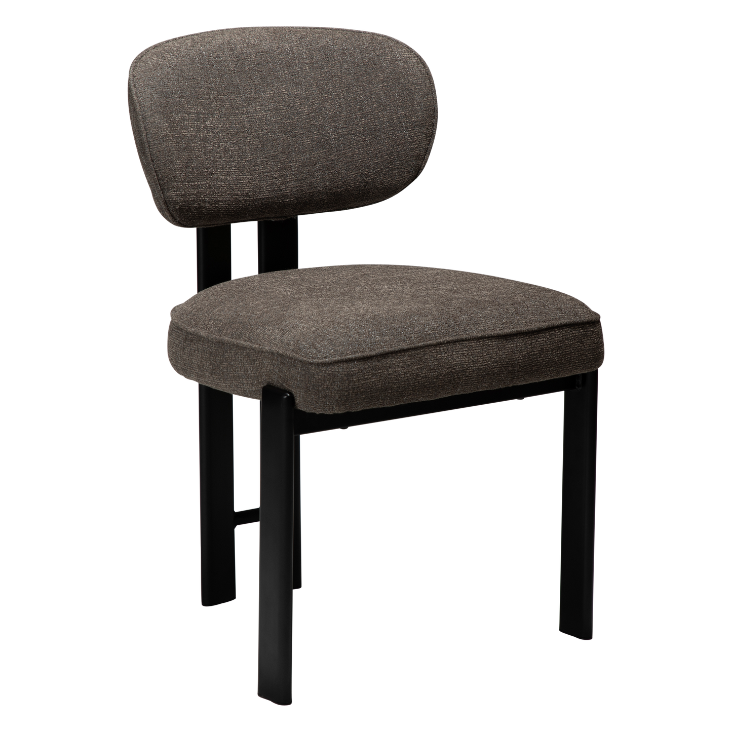 [var:Bezug=DUCT Stuhl, major brauner Bouclé mit schwarzen Beinen] DUCT Stuhl