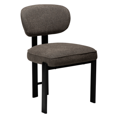 [var:Bezug=DUCT Stuhl, major brauner Bouclé mit schwarzen Beinen] DUCT Stuhl