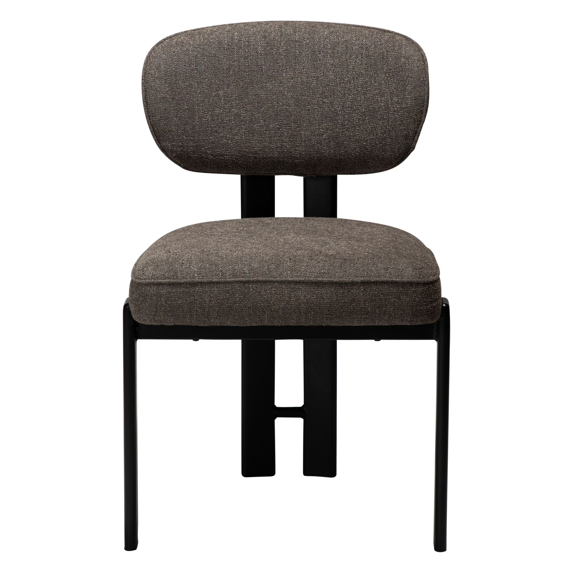 [var:Bezug=DUCT Stuhl, major brauner Bouclé mit schwarzen Beinen] DUCT Stuhl