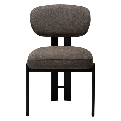 [var:Bezug=DUCT Stuhl, major brauner Bouclé mit schwarzen Beinen] DUCT Stuhl