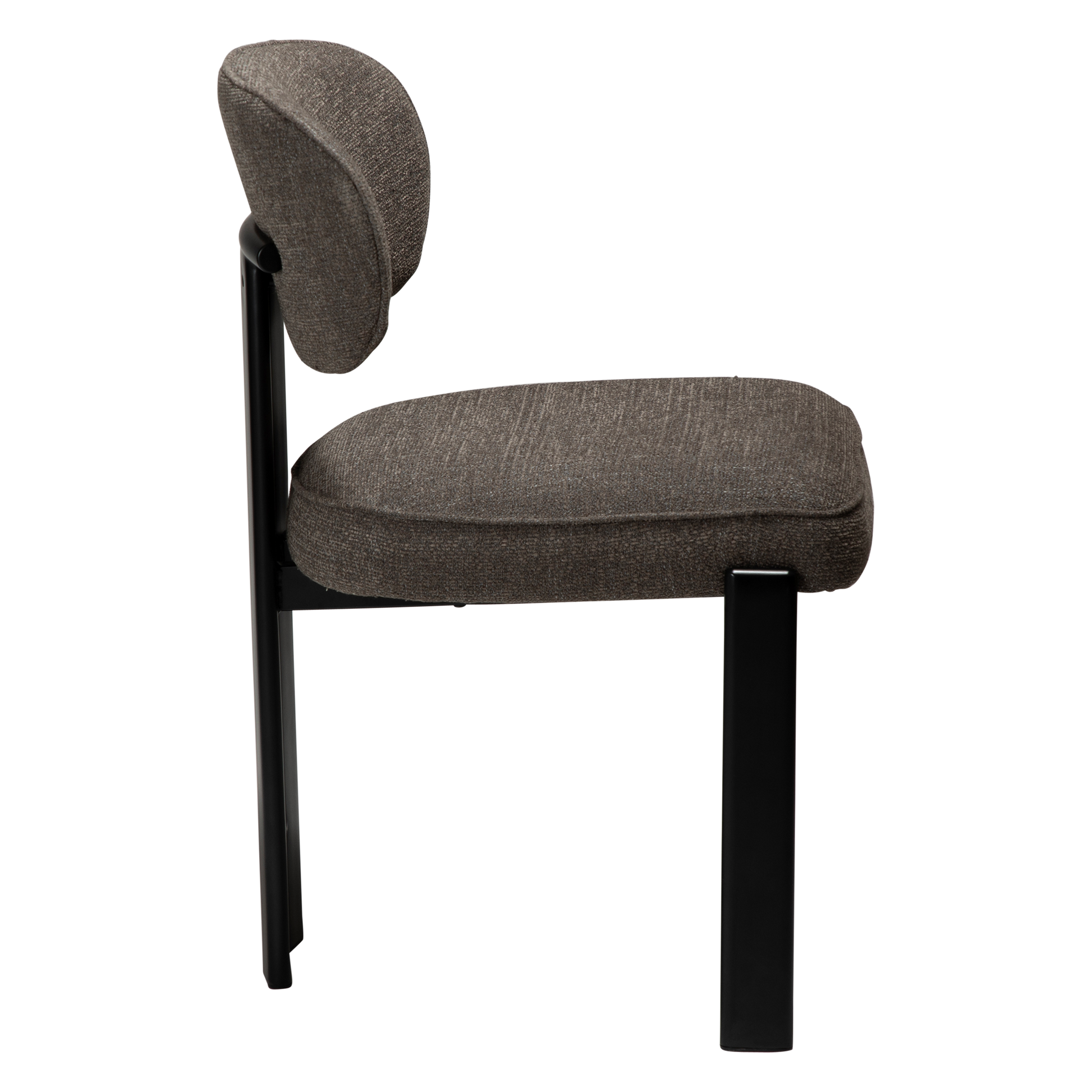 [var:Bezug=DUCT Stuhl, major brauner Bouclé mit schwarzen Beinen] DUCT Stuhl