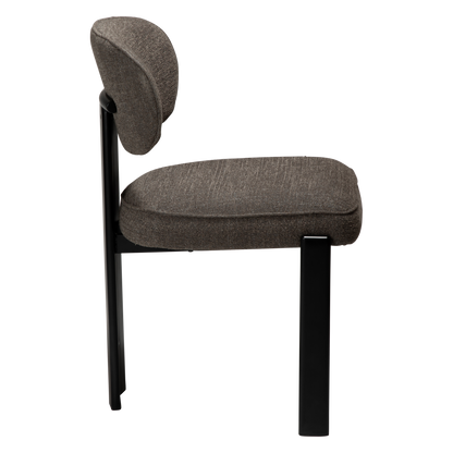 [var:Bezug=DUCT Stuhl, major brauner Bouclé mit schwarzen Beinen] DUCT Stuhl