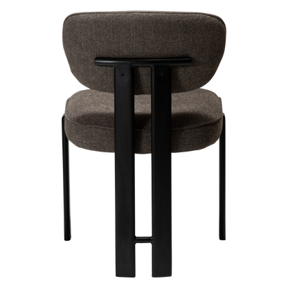 [var:Bezug=DUCT Stuhl, major brauner Bouclé mit schwarzen Beinen] DUCT Stuhl