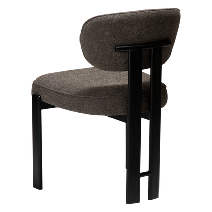 [var:Bezug=DUCT Stuhl, major brauner Bouclé mit schwarzen Beinen] DUCT Stuhl