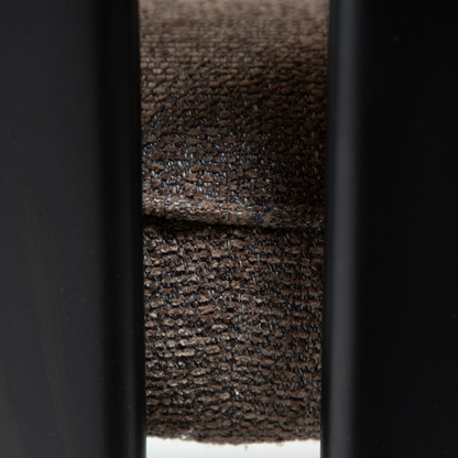 [var:Bezug=DUCT Stuhl, major brauner Bouclé mit schwarzen Beinen] DUCT Stuhl