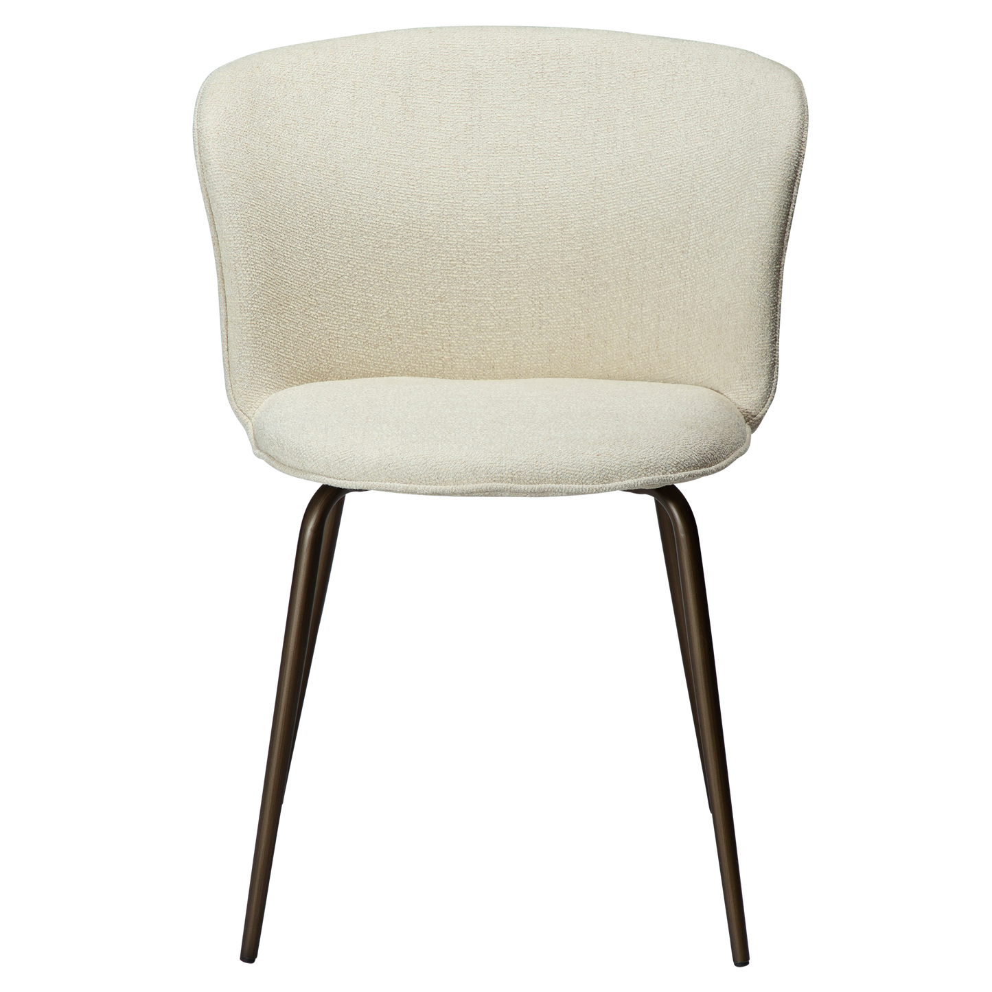 [var:Bezug=Knochenweißes Bouclé-Gewebe mit antiken Messingbeinen] EDEN Stuhl