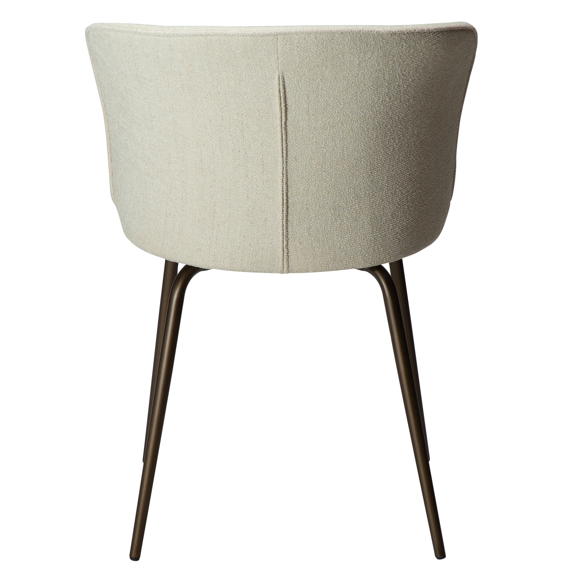 [var:Bezug=Knochenweißes Bouclé-Gewebe mit antiken Messingbeinen] EDEN Stuhl