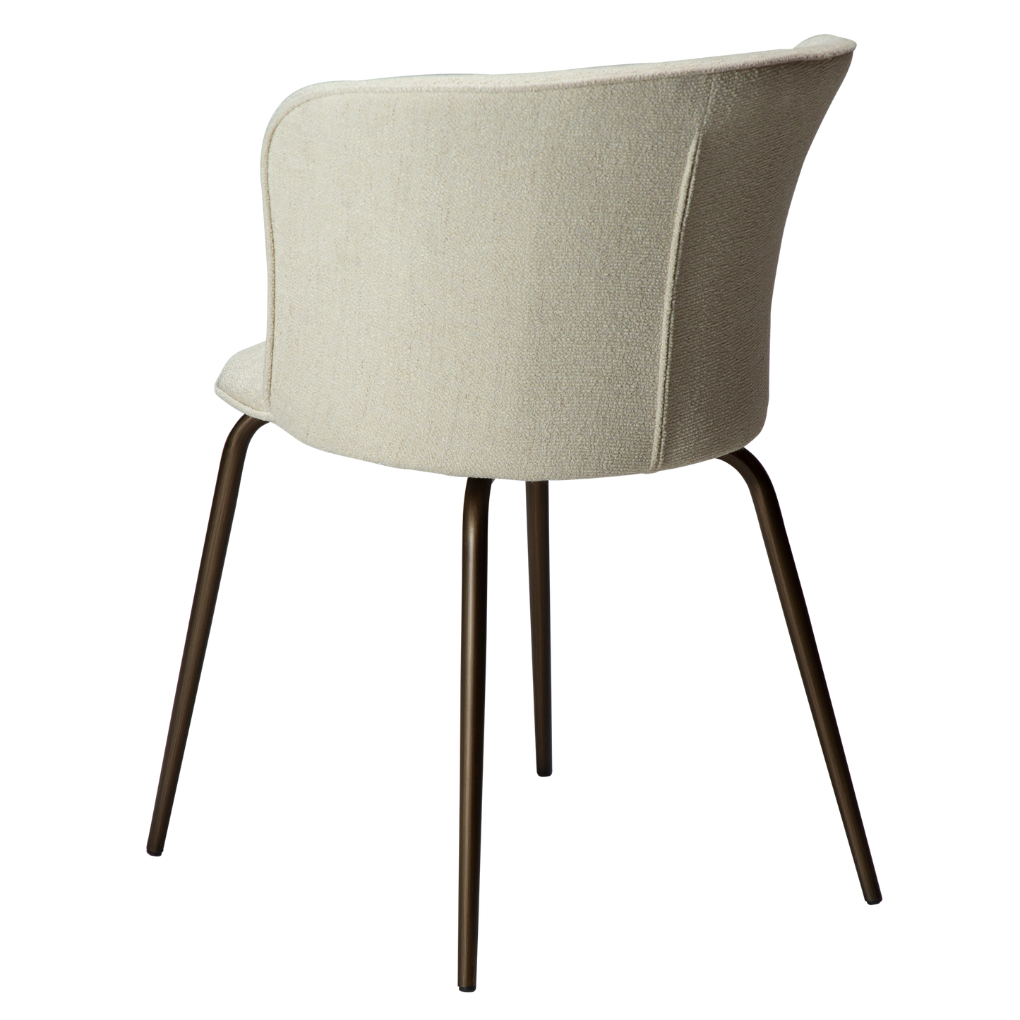 [var:Bezug=Knochenweißes Bouclé-Gewebe mit antiken Messingbeinen] EDEN Stuhl