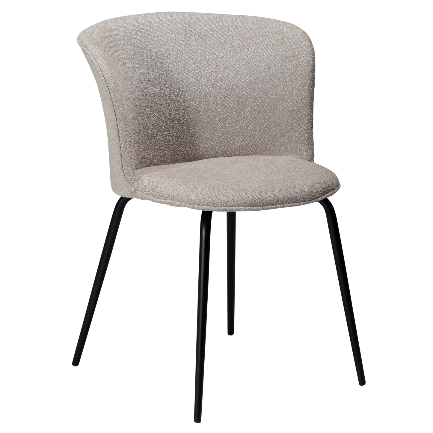 [var:Bezug=Kaschmir Bouclé-Stoff mit schwarzen Metallbeinen] EDEN Stuhl