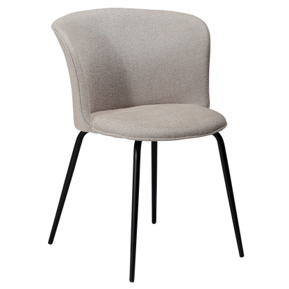 [var:Bezug=Kaschmir Bouclé-Stoff mit schwarzen Metallbeinen] EDEN Stuhl