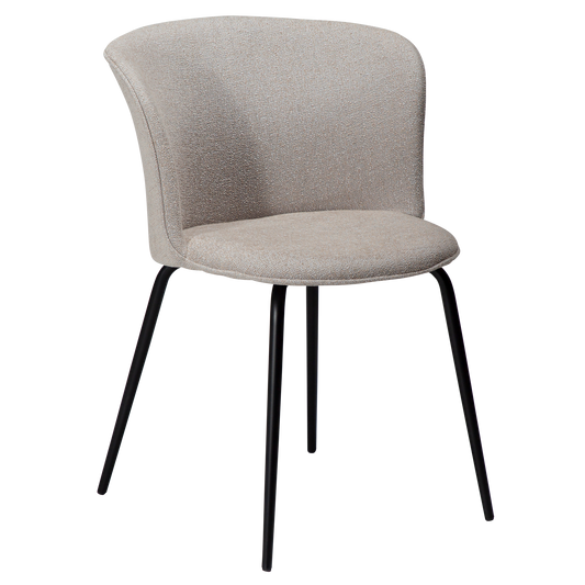 [var:Bezug=Kaschmir Bouclé-Stoff mit schwarzen Metallbeinen] EDEN Stuhl