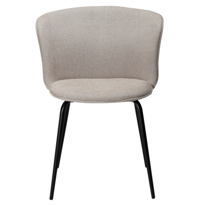 [var:Bezug=Kaschmir Bouclé-Stoff mit schwarzen Metallbeinen] EDEN Stuhl