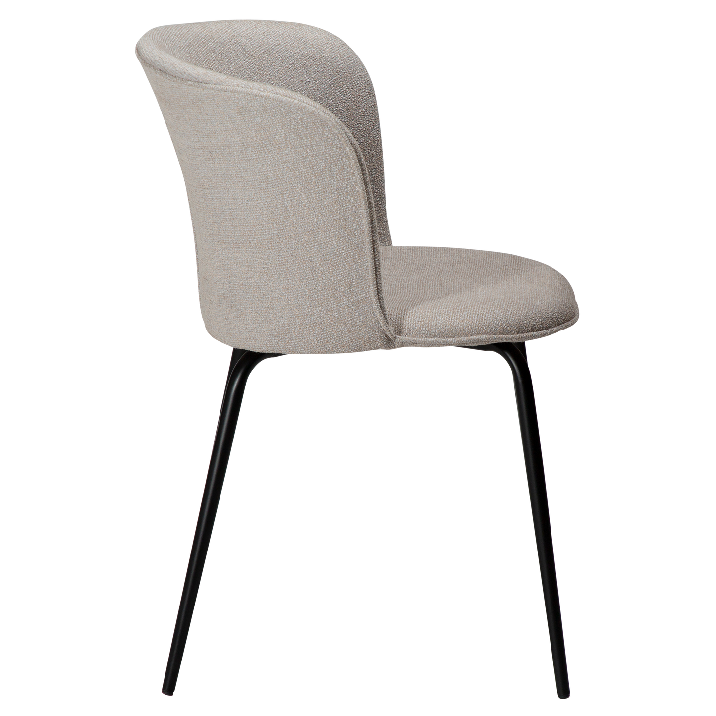 [var:Bezug=Kaschmir Bouclé-Stoff mit schwarzen Metallbeinen] EDEN Stuhl