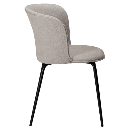 [var:Bezug=Kaschmir Bouclé-Stoff mit schwarzen Metallbeinen] EDEN Stuhl