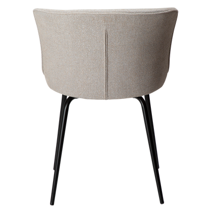 [var:Bezug=Kaschmir Bouclé-Stoff mit schwarzen Metallbeinen] EDEN Stuhl