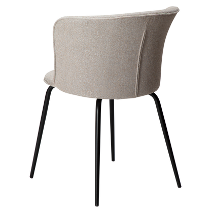 [var:Bezug=Kaschmir Bouclé-Stoff mit schwarzen Metallbeinen] EDEN Stuhl