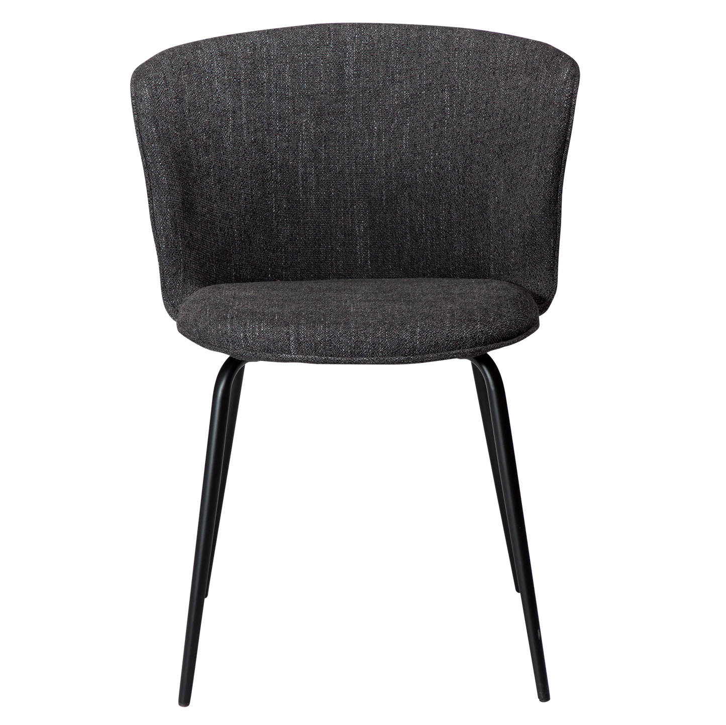 [var:Bezug=Raben schwarzer Bouclé-Stoff mit schwarzen Metallbeinen] EDEN Stuhl