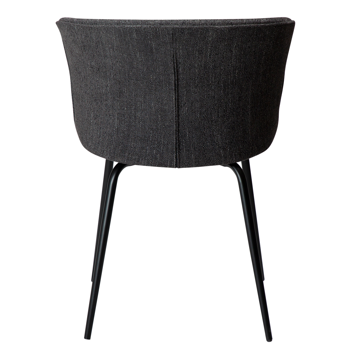 [var:Bezug=Raben schwarzer Bouclé-Stoff mit schwarzen Metallbeinen] EDEN Stuhl