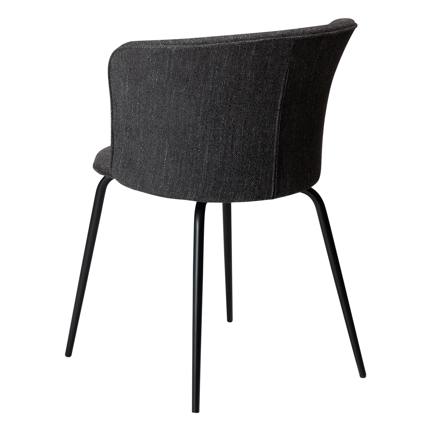 [var:Bezug=Raben schwarzer Bouclé-Stoff mit schwarzen Metallbeinen] EDEN Stuhl