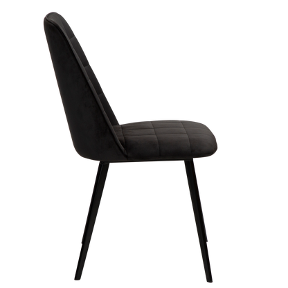 [var:Bezug=Meteoriten-schwarzes Samt mit schwarzen Beinen] EMBRACE Stuhl (UK Crib 5)