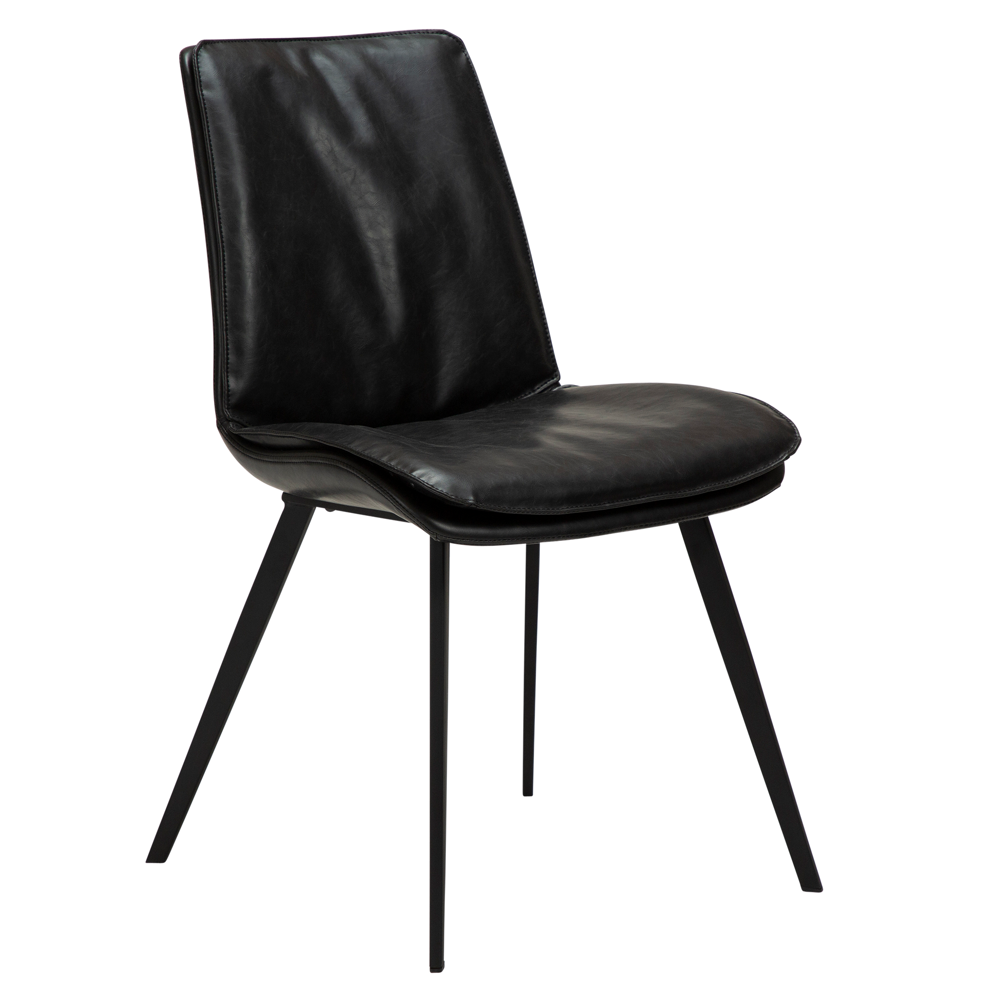 [var:Bezug=Vintage schwarzes Kunstleder mit schwarzen Beinen] FIERCE Stuhl