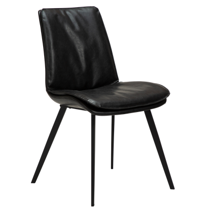 [var:Bezug=Vintage schwarzes Kunstleder mit schwarzen Beinen] FIERCE Stuhl