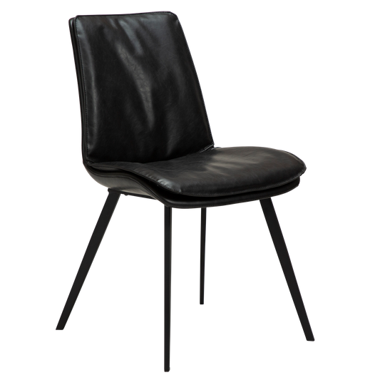 [var:Bezug=Vintage schwarzes Kunstleder mit schwarzen Beinen] FIERCE Stuhl