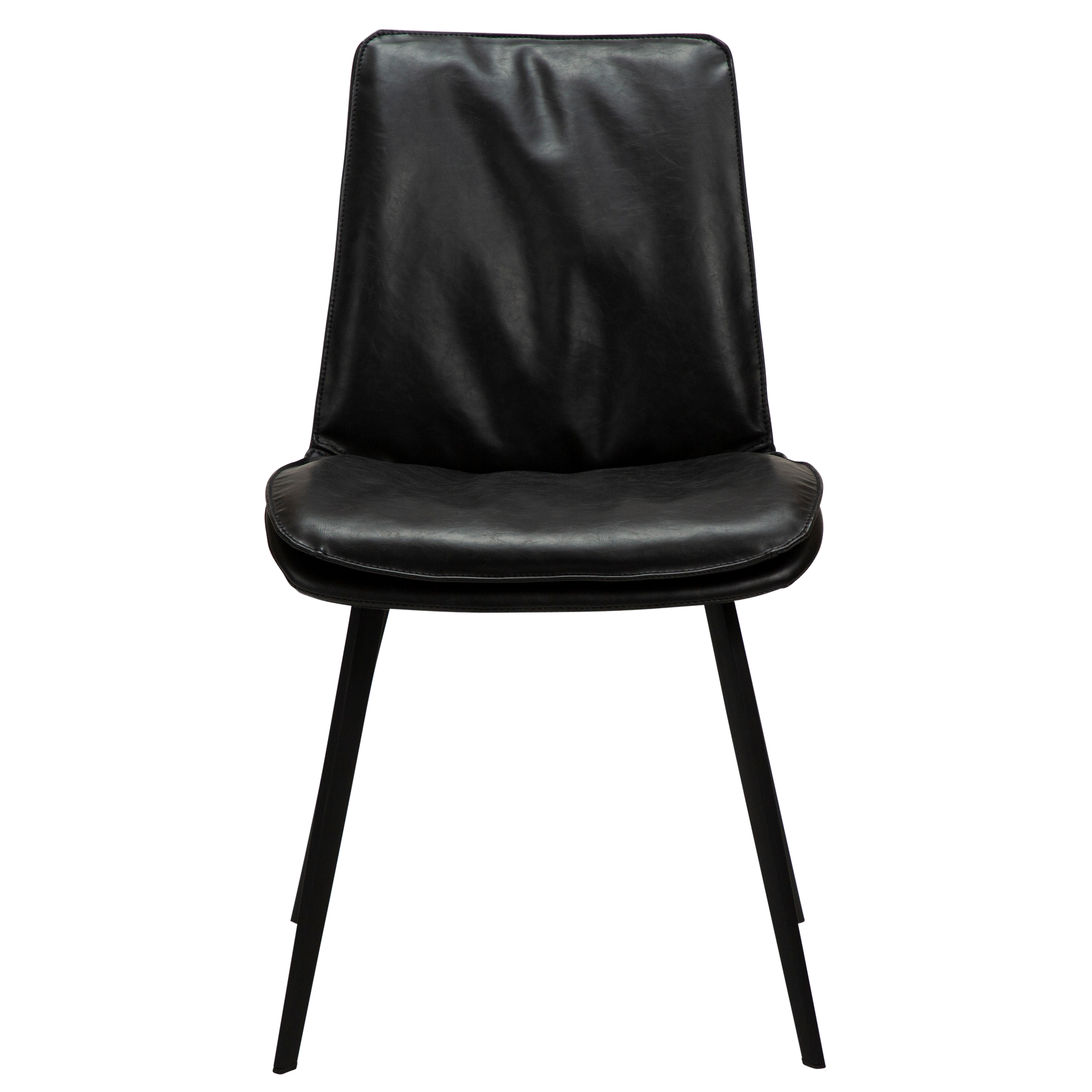 [var:Bezug=Vintage schwarzes Kunstleder mit schwarzen Beinen] FIERCE Stuhl