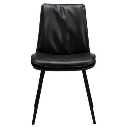 [var:Bezug=Vintage schwarzes Kunstleder mit schwarzen Beinen] FIERCE Stuhl