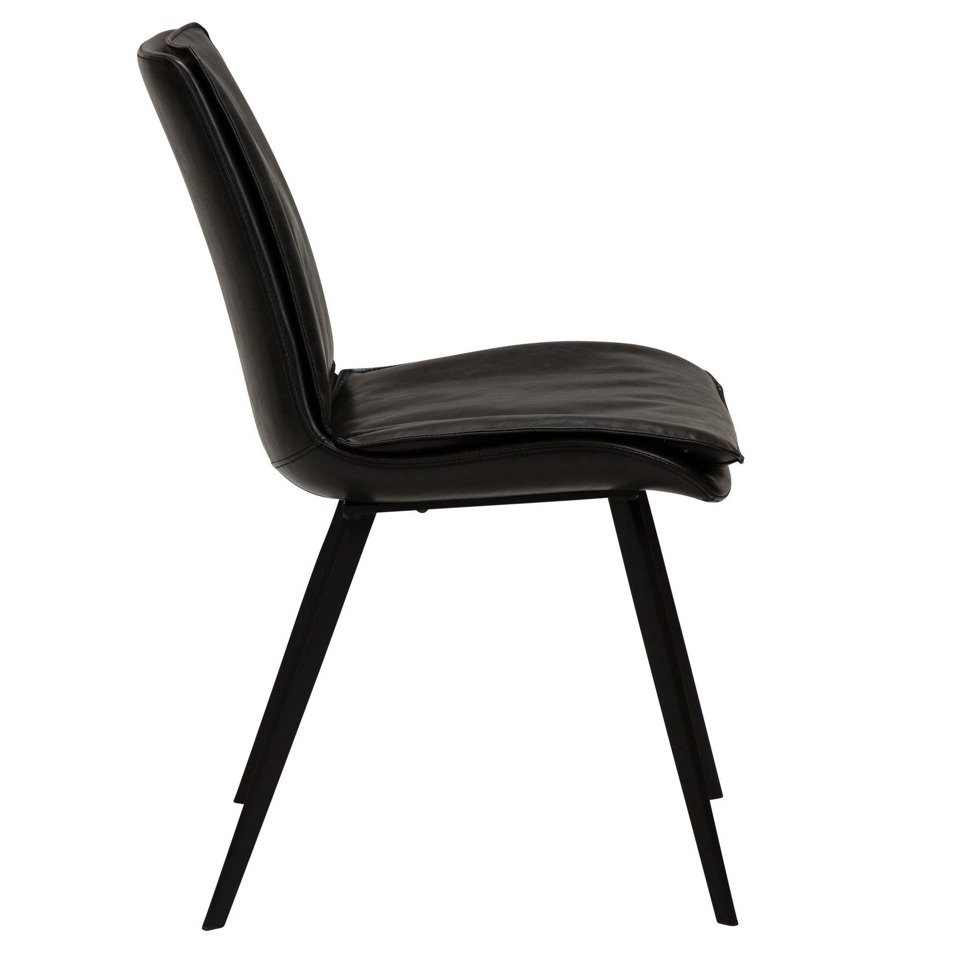 [var:Bezug=Vintage schwarzes Kunstleder mit schwarzen Beinen] FIERCE Stuhl