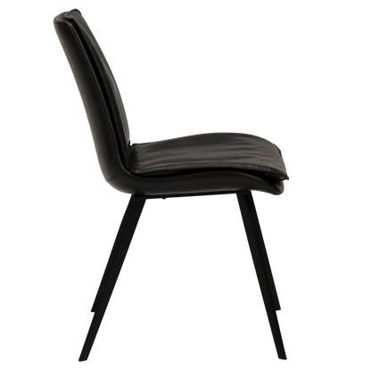 [var:Bezug=Vintage schwarzes Kunstleder mit schwarzen Beinen] FIERCE Stuhl