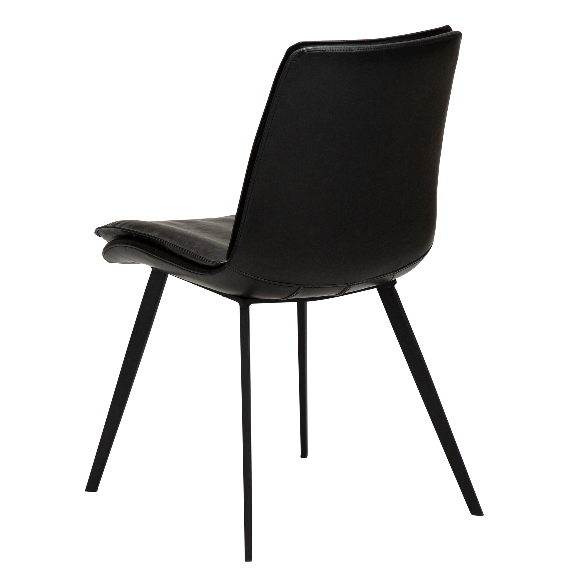 [var:Bezug=Vintage schwarzes Kunstleder mit schwarzen Beinen] FIERCE Stuhl