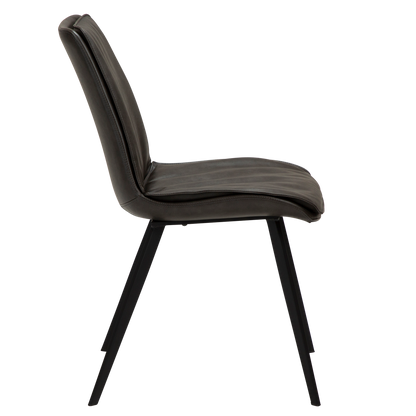 [var:Bezug=Vintage graues Kunstleder mit schwarzen Beinen] FIERCE Stuhl