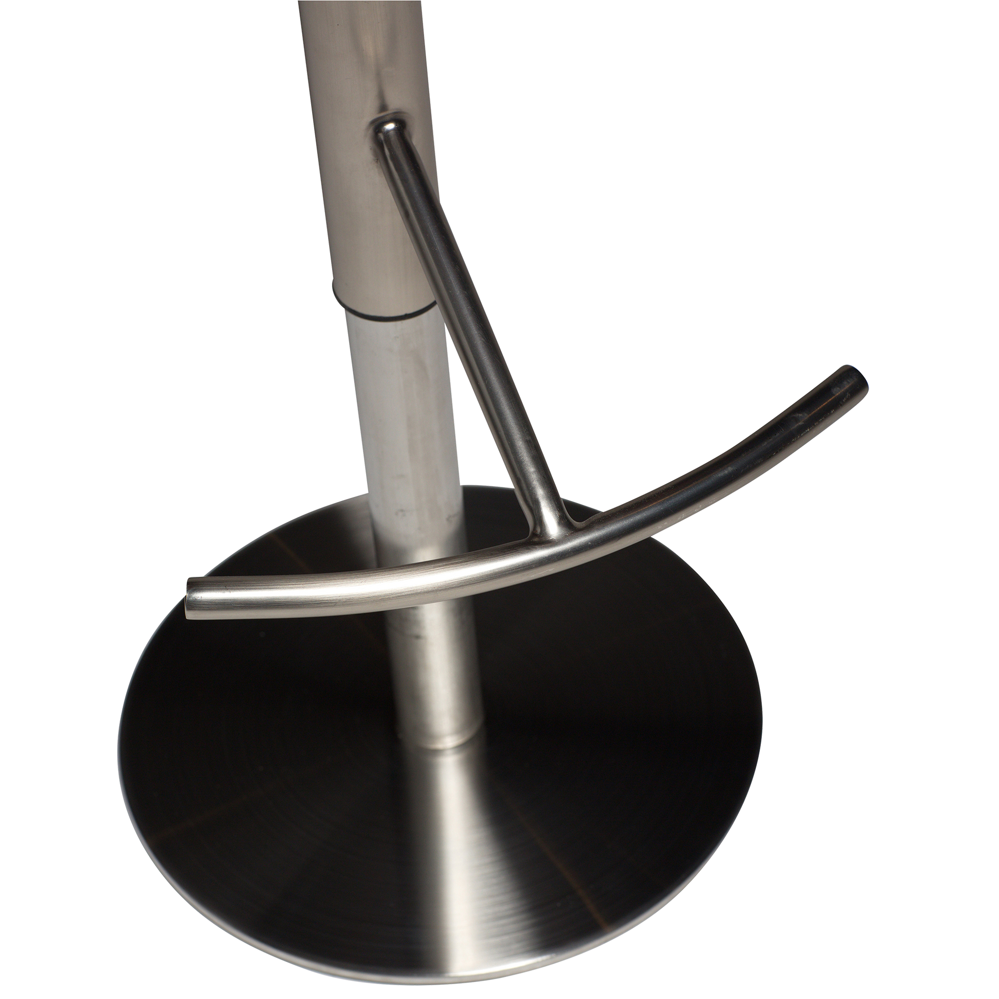 [var:Bezug=Hellbraunes Leder mit gebürstetem Gasliftfuß] FLAIR Barhocker