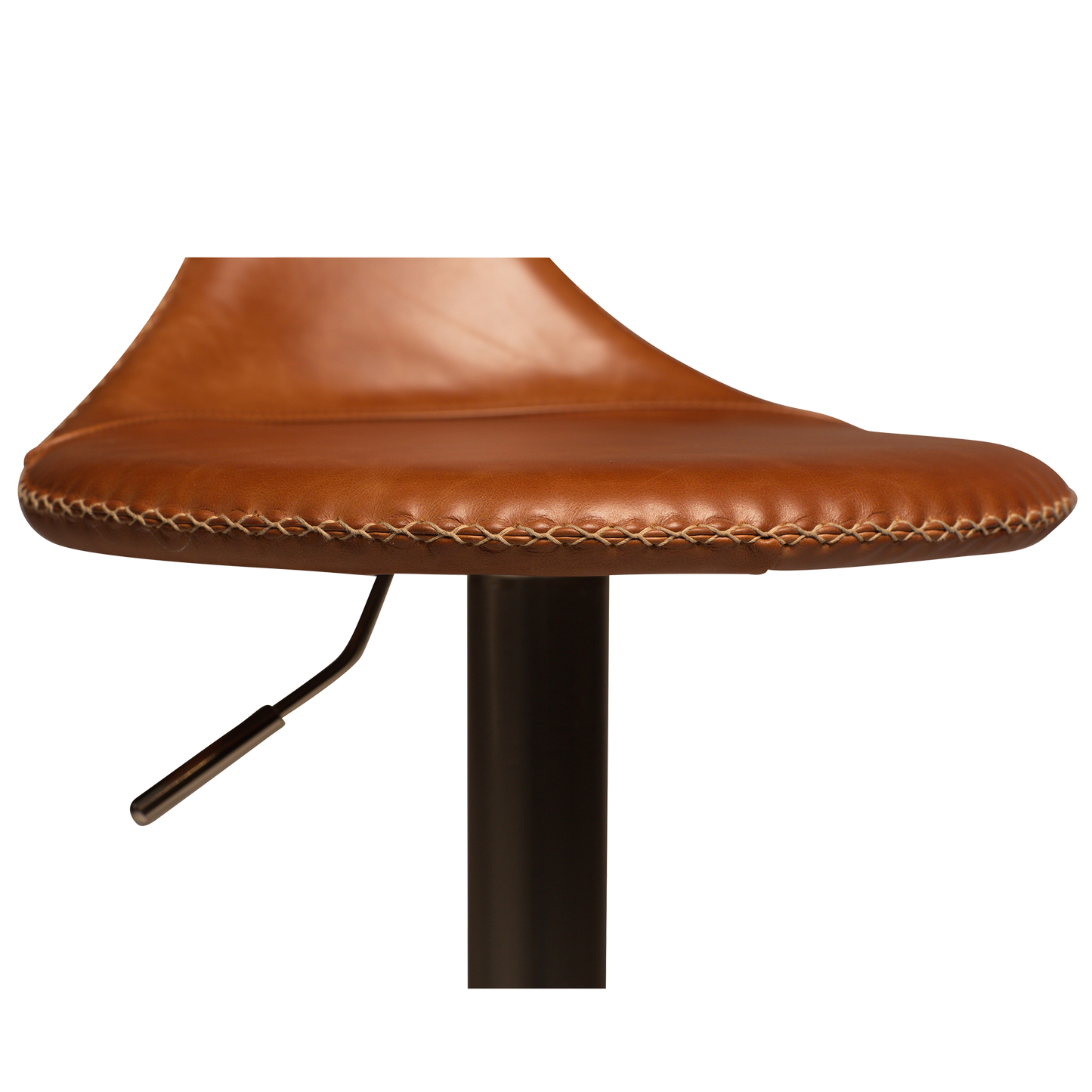 [var:Bezug=Hellbraunes Leder mit gebürstetem Gasliftfuß] FLAIR Barhocker