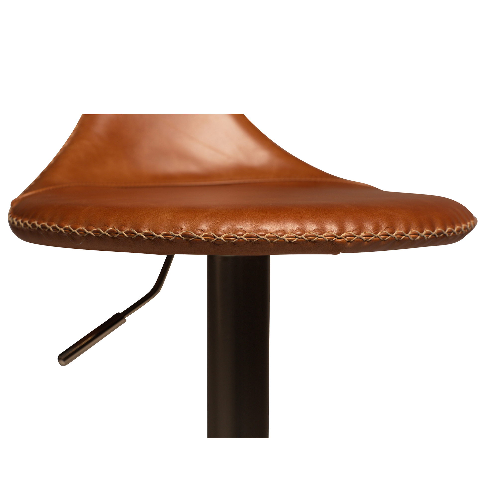 [var:Bezug=Hellbraunes Leder mit gebürstetem Gasliftfuß] FLAIR Barhocker